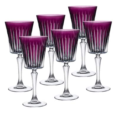 Majestic Gifts European Glass Water / Wine Goblet-Amethyst-Set/6 - 10 Oz.