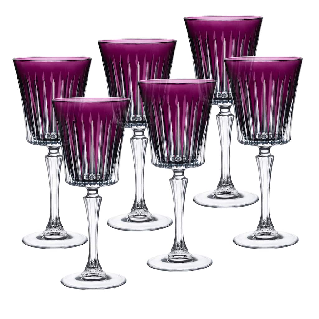 Majestic Gifts European Glass Water / Wine Goblet-Amethyst-Set/6 - 10 Oz.