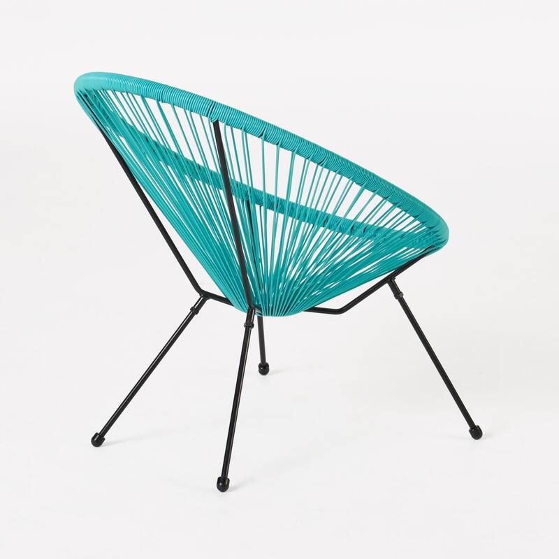 Roomfitters Outdoor Patio Accent Chairs Set of 2, Modern Acapulco Lounge Chairs with Metal Frame