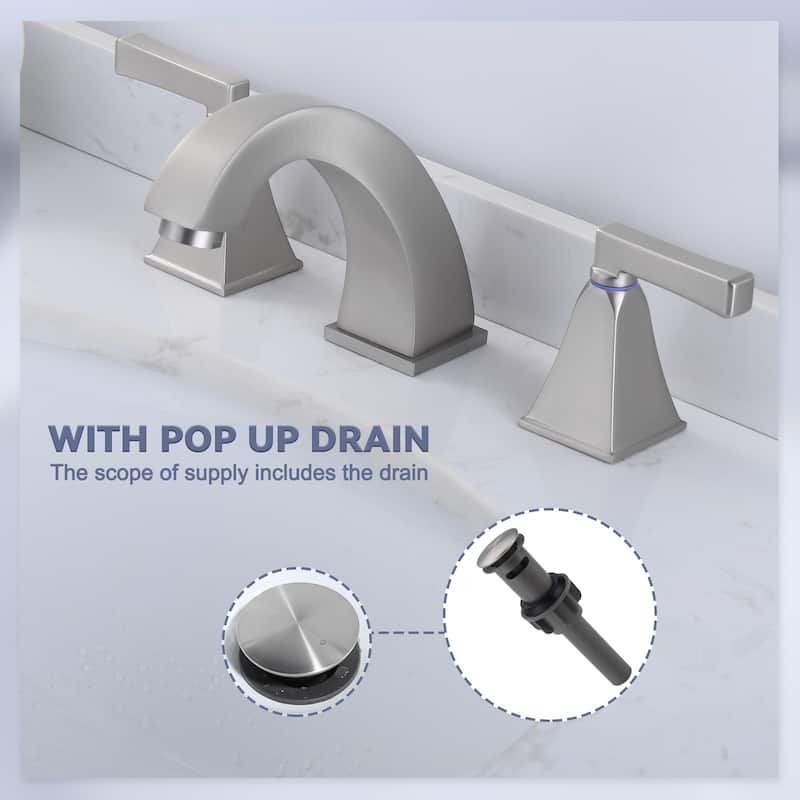 WOWOW 8 in. Widespread Double Handle Bathroom Faucet