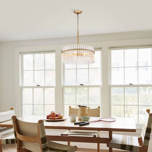 Casandra 5-light Brushed Brass Crystal Chandelier