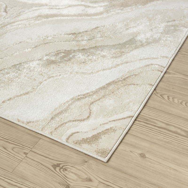 Abani Glam GLA110A Beige Cream Abstract Stone Area Rug