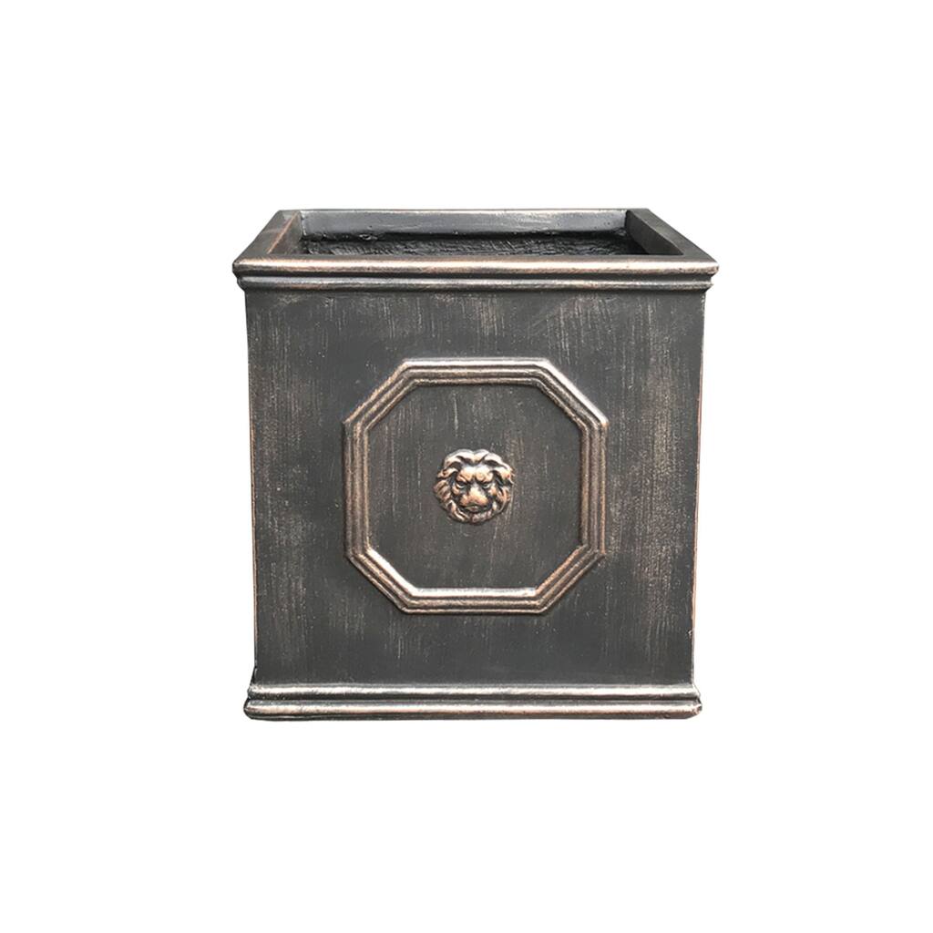 Kante Lightweight Square Lion Head 12.6-inch Planter