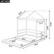 preview thumbnail 4 of 13, Wood Full Size House Bed with Guardrail, Floor Bed with Slats Support