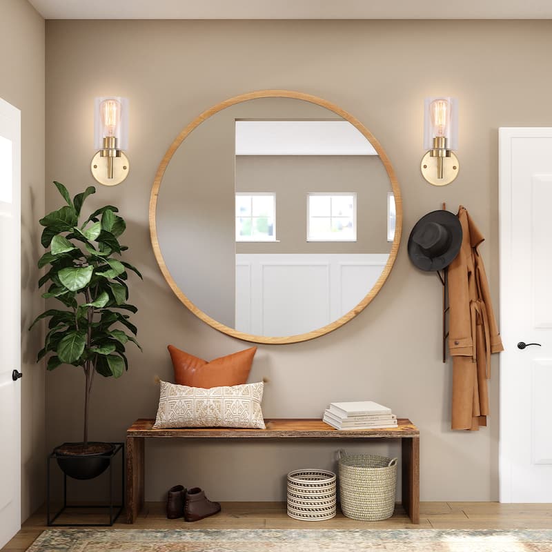 1-Light Modern Bathroom Vanity Light with Clear Glass Shades, Classic Wall Sconces for Dining Room Living Room