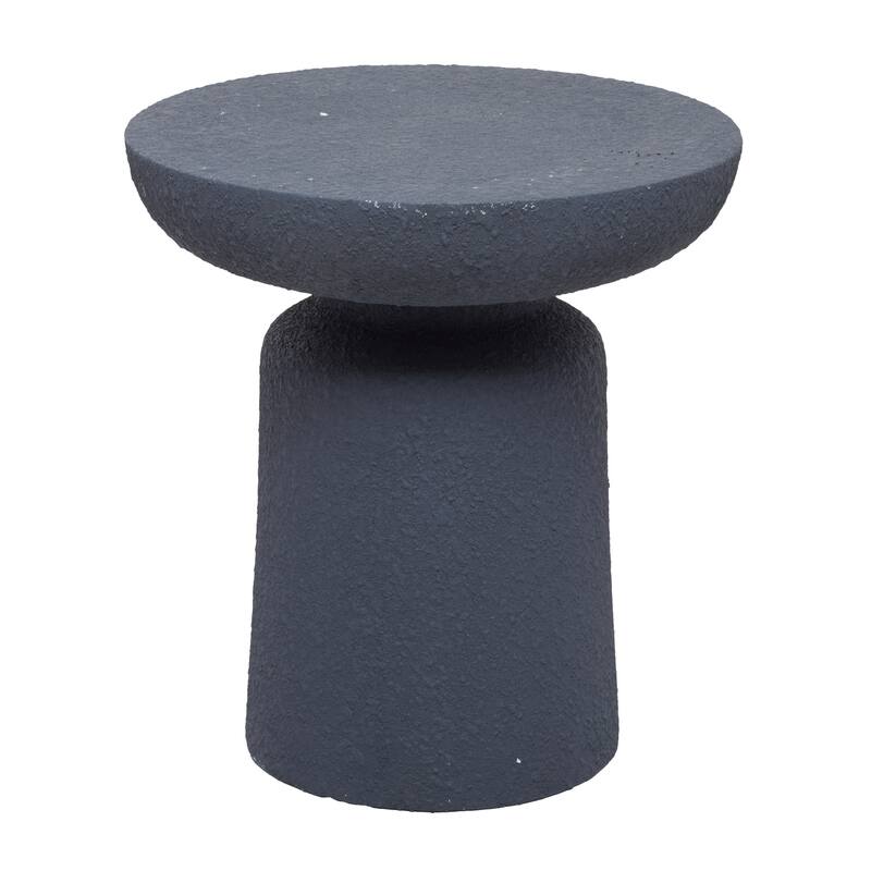 Fiberclay Ceramic Distressed Hourglass Outdoor Accent Table - White or Black - Roche River Decor - White