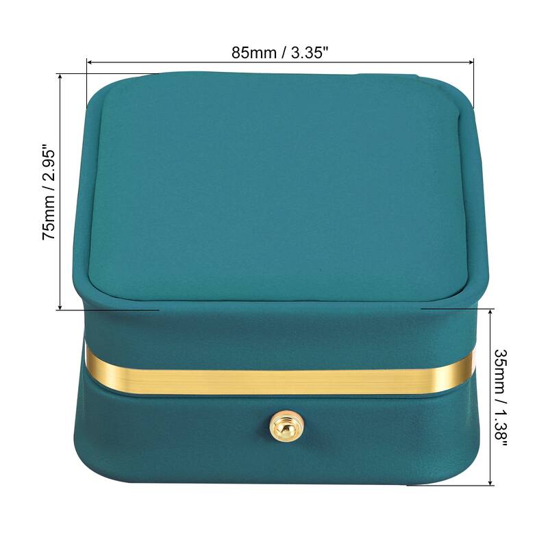 Velvet Necklace Box, Single Slot Jewelry Holder for Wedding Style 3 - Green