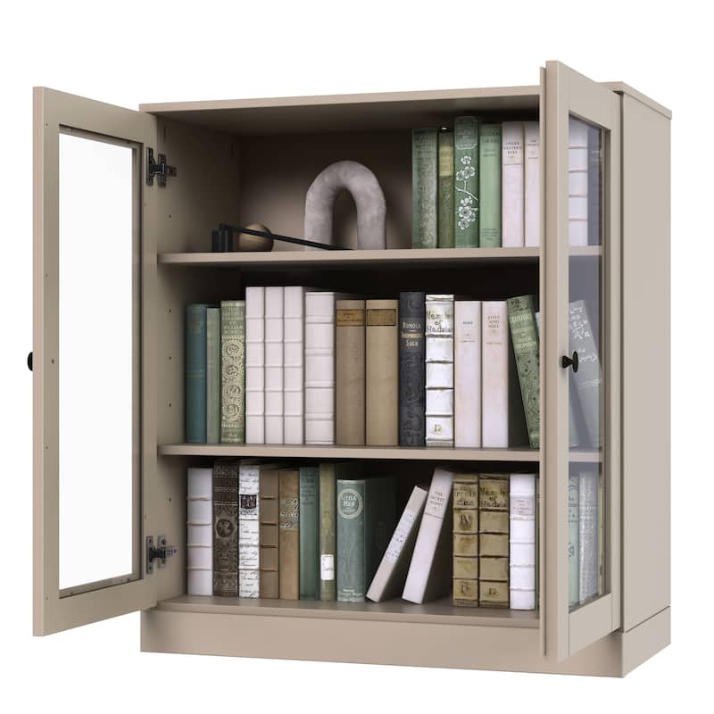 100% Solid Wood 3-shelf Bookcase with Optional Doors by Palace Imports