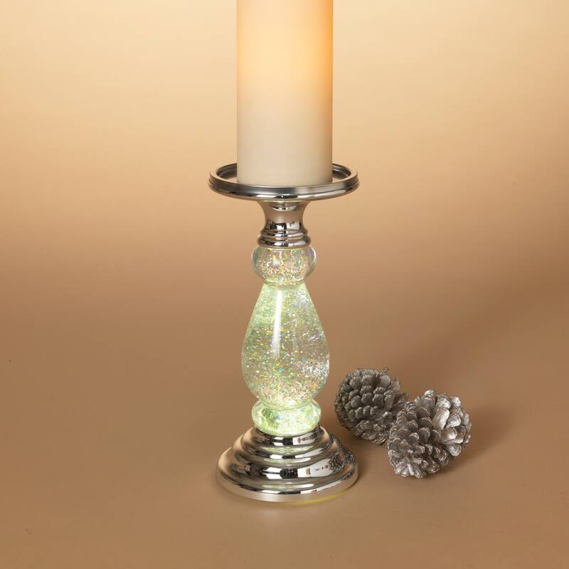 10.25 in. Spinning Water Globe Candle Holder