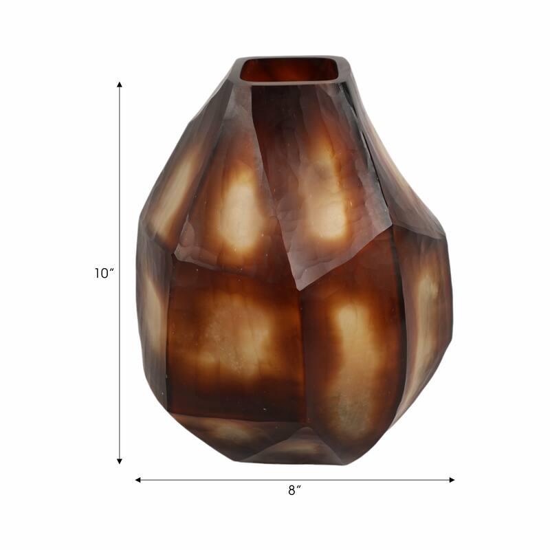 Geometric Glass Vase - Sculptural Flower Vase - for Home Decor