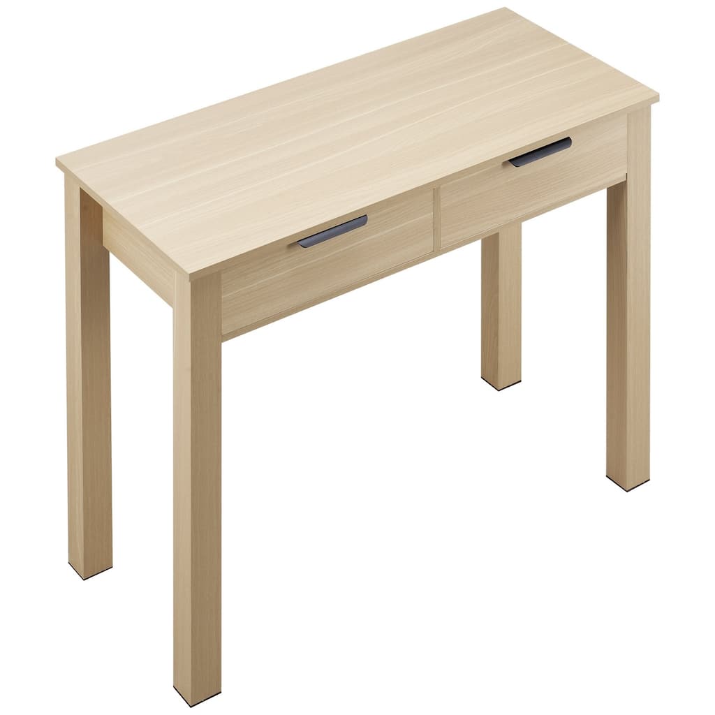 Kids Desk with Drawers Light Wood Study Table for Bedroom and Office - 34.25 x 15.55 x 29.57 in