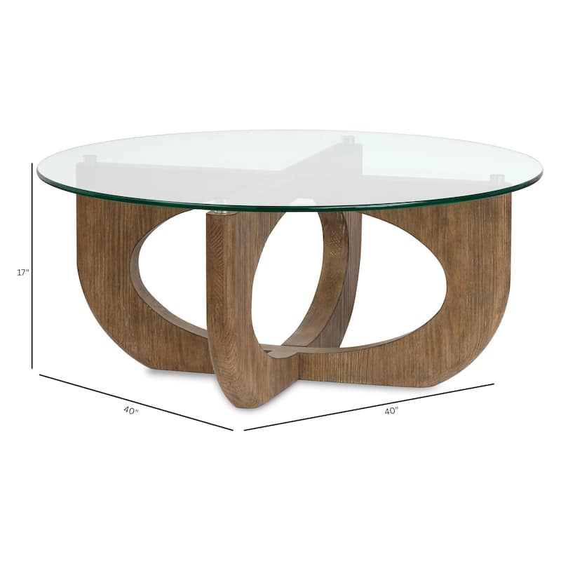 Magnussen Home Lainey Almond Round Cocktail Table - 40''W x 40''D x 17''H