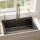 preview thumbnail 73 of 82, Karran Drop-In Quartz 33 in. 1-Hole Single Bowl Kitchen Sink Kit