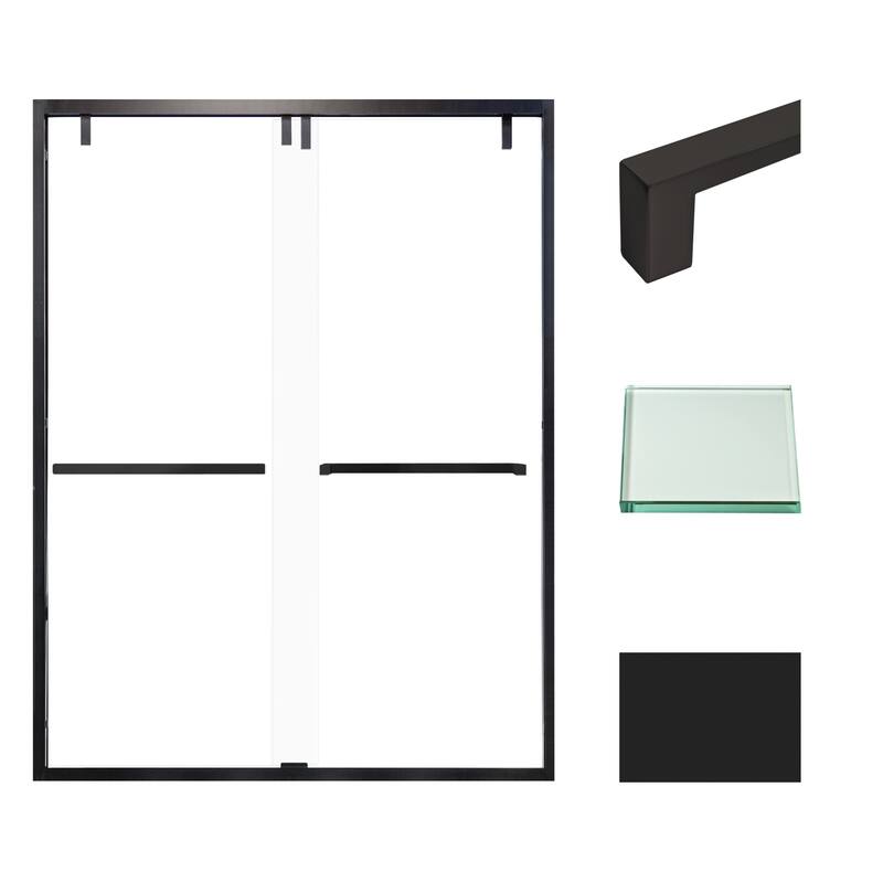 Transolid EBPT608010C-S Eden 80" High x 60" Wide Bypass Frameless - Matte Black
