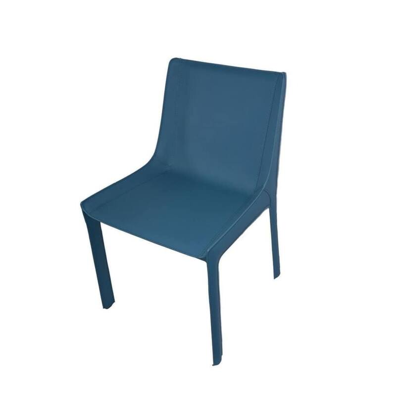 Aria Home Set of 2 Blue Eloi High Back Dining Chairs Recycled Leather