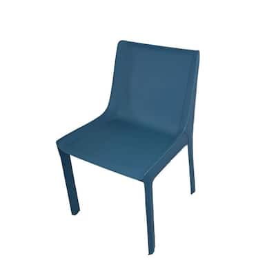 Aria Home Set of 2 Blue Eloi High Back Dining Chairs Recycled Leather