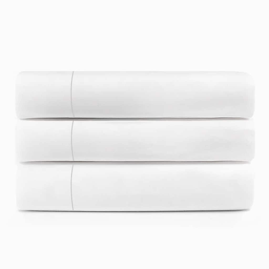 Superior Cotton Blend Hotel Quality White Flat Bed Sheet Set of 3