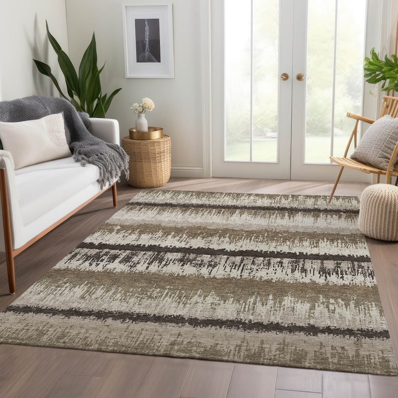 Premium Washable Super Soft Modern Ombre Stripe Mayfield Rug