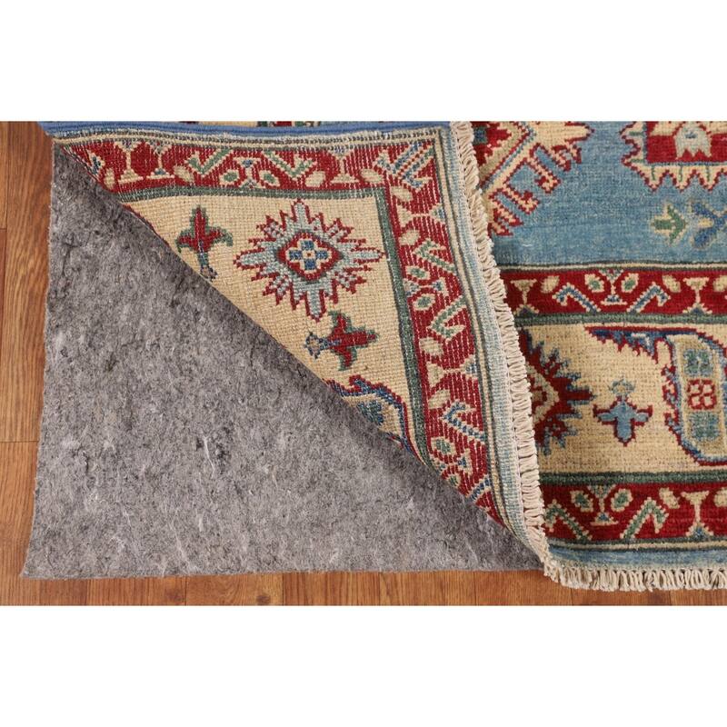 Light Blue Kazak Rug Handmade Oriental Wool Carpet - 5'0" x 7'4"