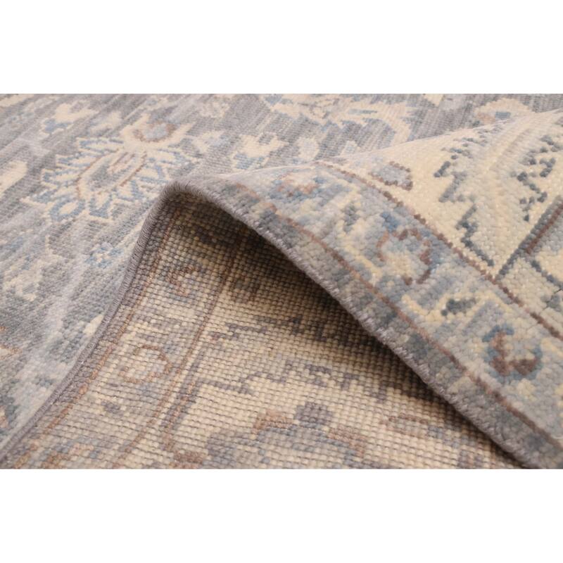 ECARPETGALLERY Hand-knotted Modern Oushak Dark Grey Wool Rug - 8'2 x 10'2