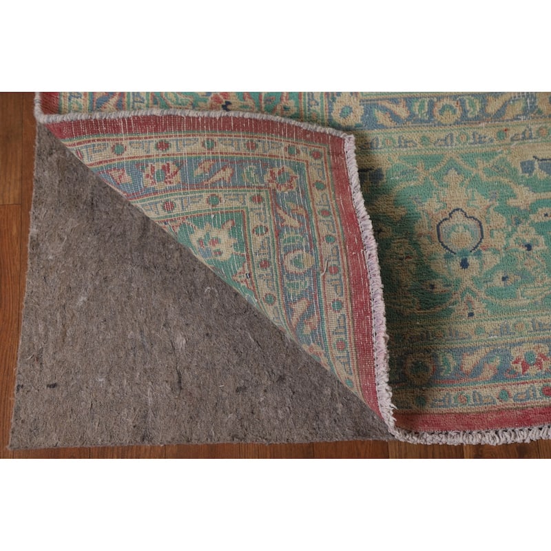 Kashan Persian Antique Area Rug Handmade Wool Carpet - 9'6