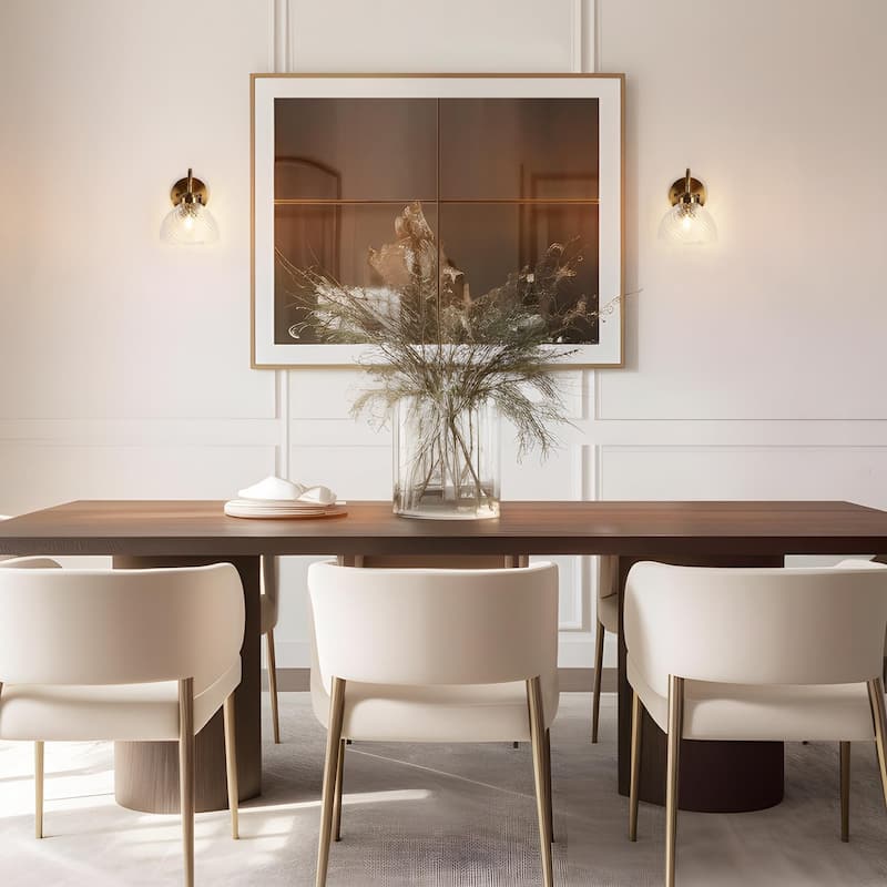 Draki Mid-century Modern Gold Unique Dome Glass Bathroom Light Crooked Vintage Armed Wall Sconce - W 6.7" x H 8.7" x D 10.6"