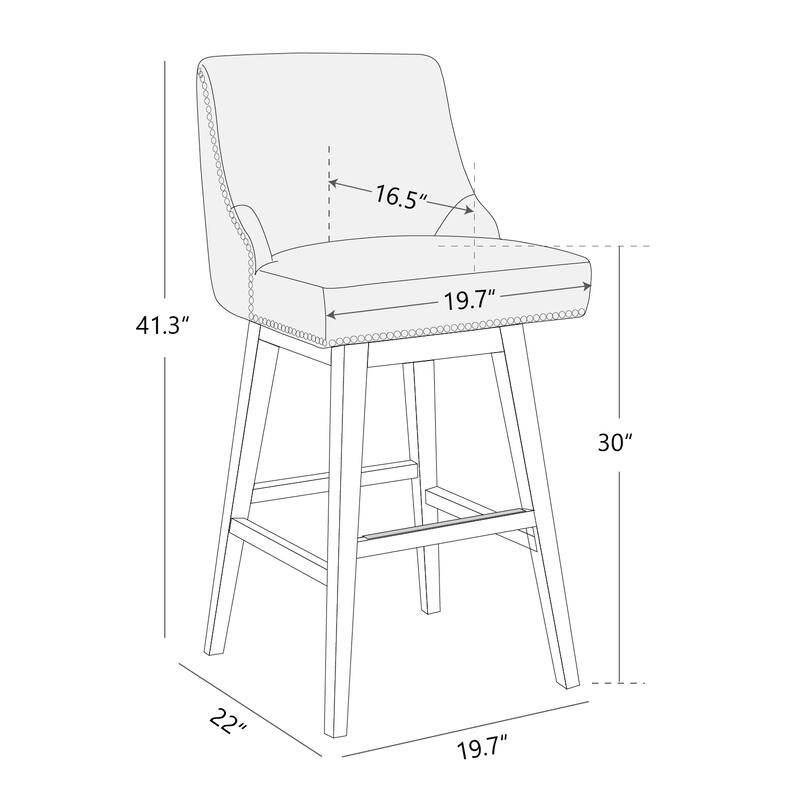 Spruce & Spring Oliver Counter Height Swivel Barstool Set