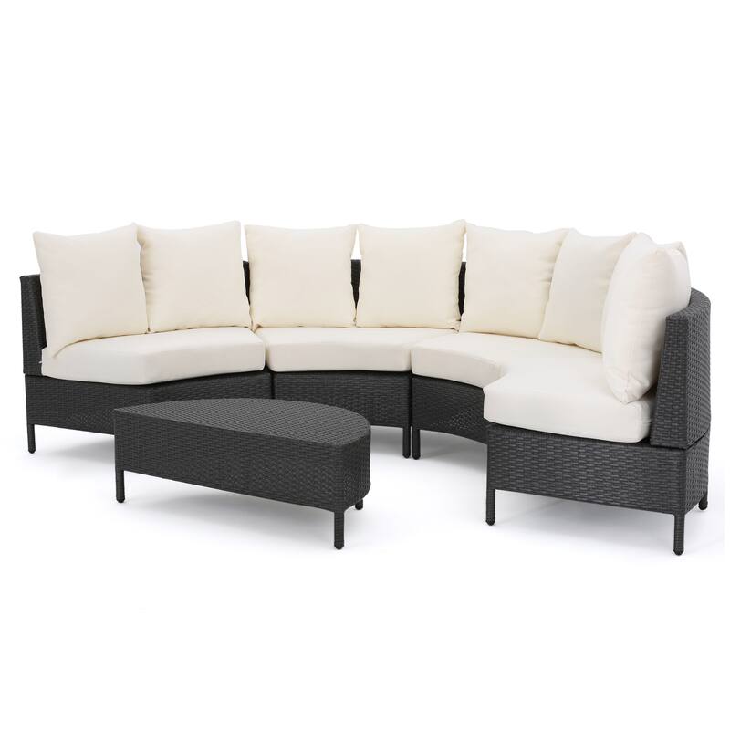 Newton Outdoor 4-seater Sectional Sofa Set by Christopher Knight Home