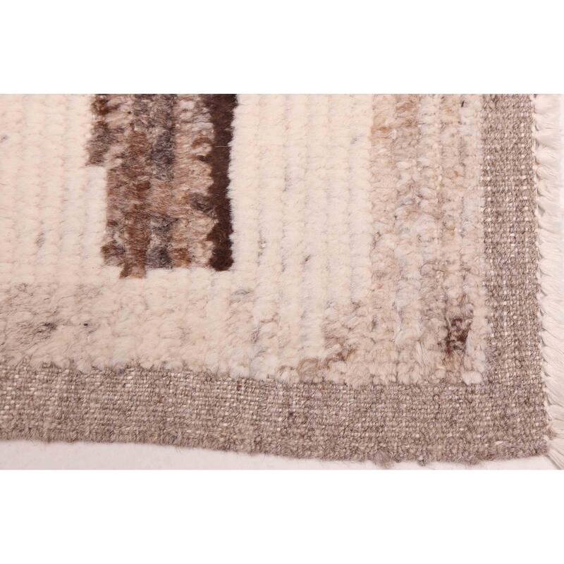 ECARPETGALLERY Hand-knotted Pak Finest Marrakesh Cream Wool Rug - 8'10 x 12'3