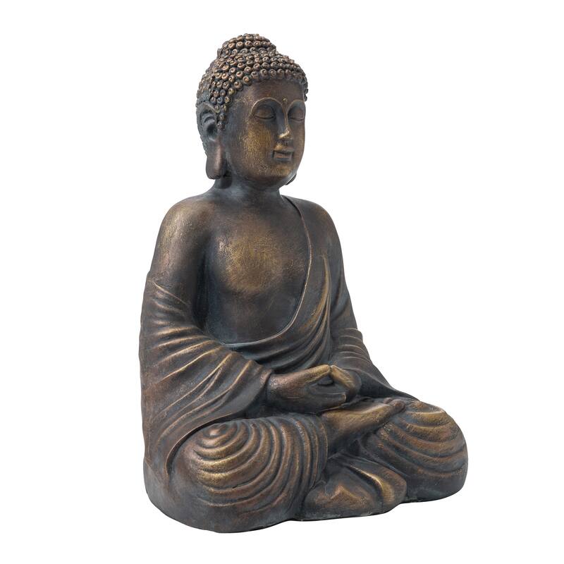 Glitzhome Zen-Style MgO Meditating Garden Buddha Statues Monk Sculpture Indoor Outdoor