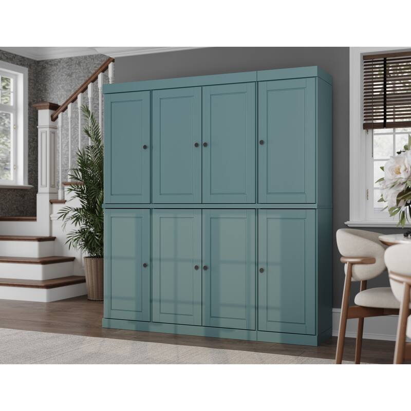 100% Solid Wood Kitchen China Pantry Buffet with Glass or Solid Wood Doors and 2-Drawer Kit by Palace Imports - 65" x 71.5"