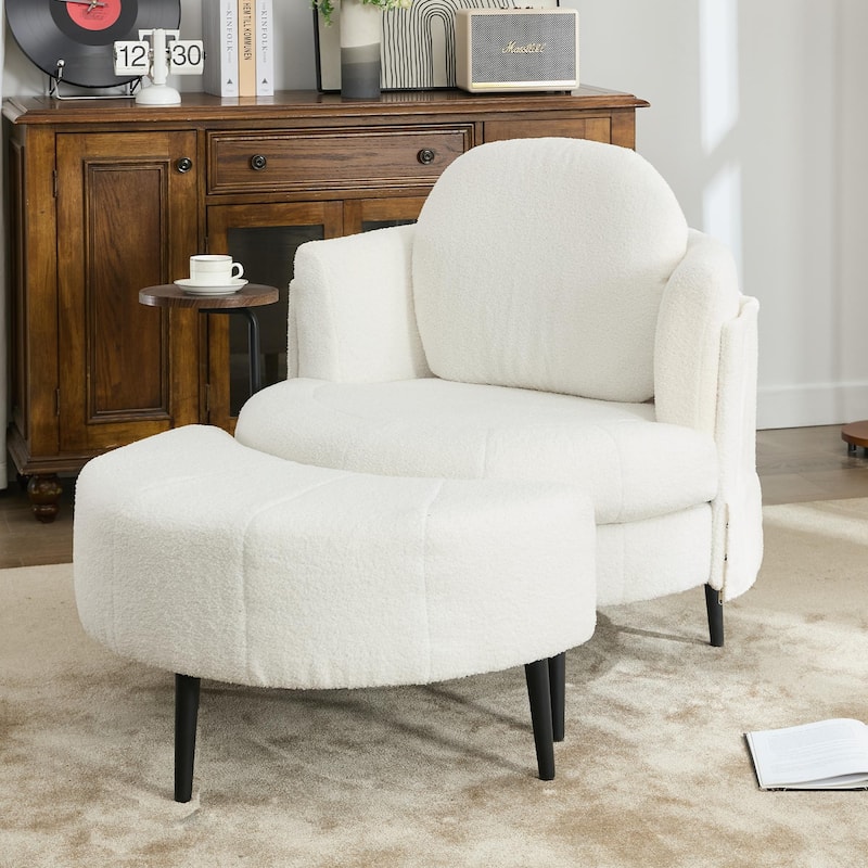 Single Sofa Chair With Footstool