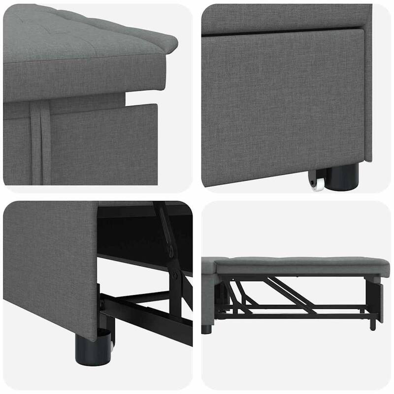 vidaXL Sofa Bed Dark gray 194 x 67 x 37 cm fabric - 76.4 x 26.4 x 14.6 inch