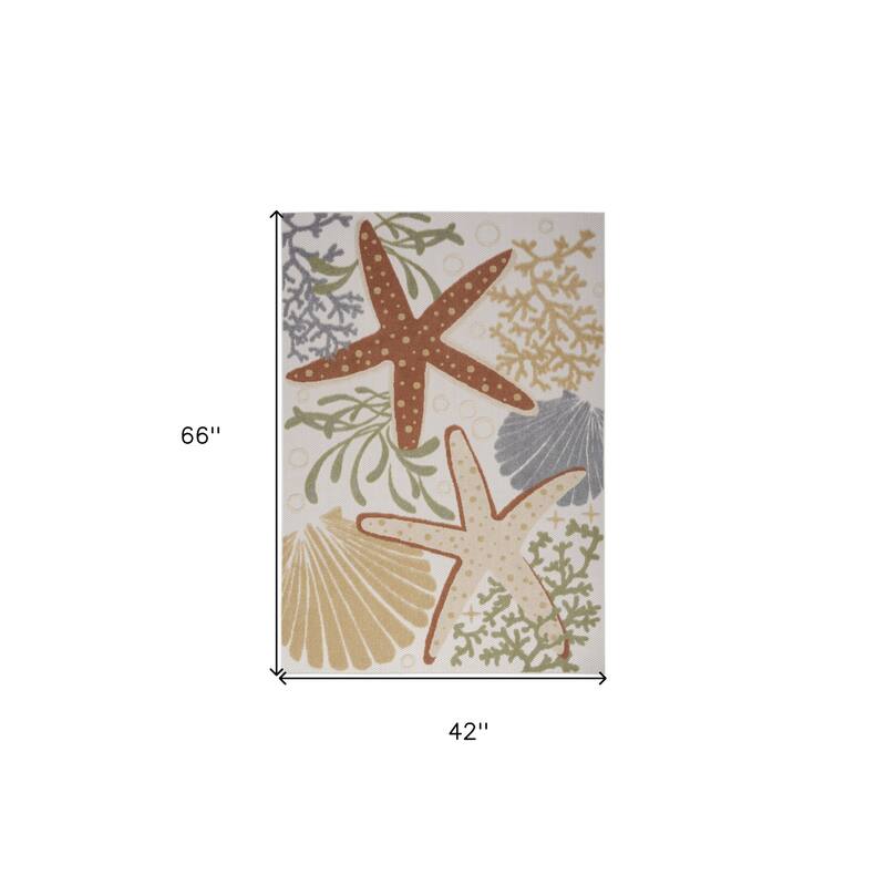HomeRoots Contemporary Rectangle Outdoor Rug - 4' X 6'