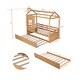 preview thumbnail 12 of 16, Twin Size House Bed Wood Bed With Twin Size Trundle For Bedroom,Kids