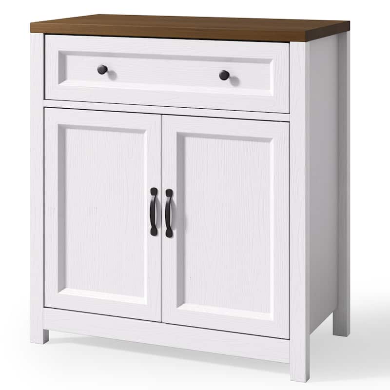 Kitchen Storage Cabinet with Adjustable Shelf, Farmhouse Coffee Bar Sideboard Buffet with Large Drawer