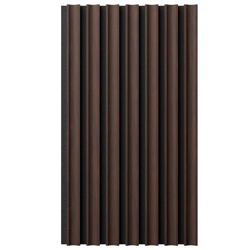 AcoustixPro Noise Cancelling Concave Small Slat Wall Panel (2 Pack) - Ebony Premium - 11"W x 94 1/2"H