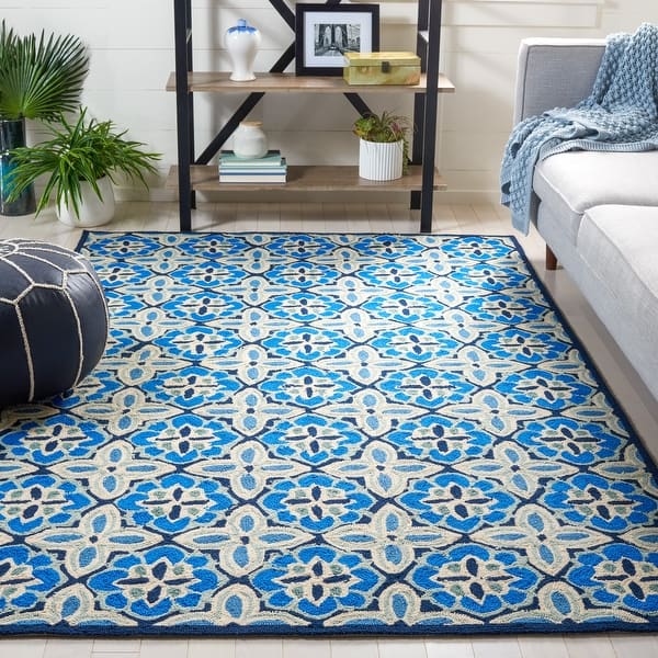 slide 2 of 10, SAFAVIEH Handmade Four Seasons Catrina Floral Rug 5' x 7' - Blue - Rectangle