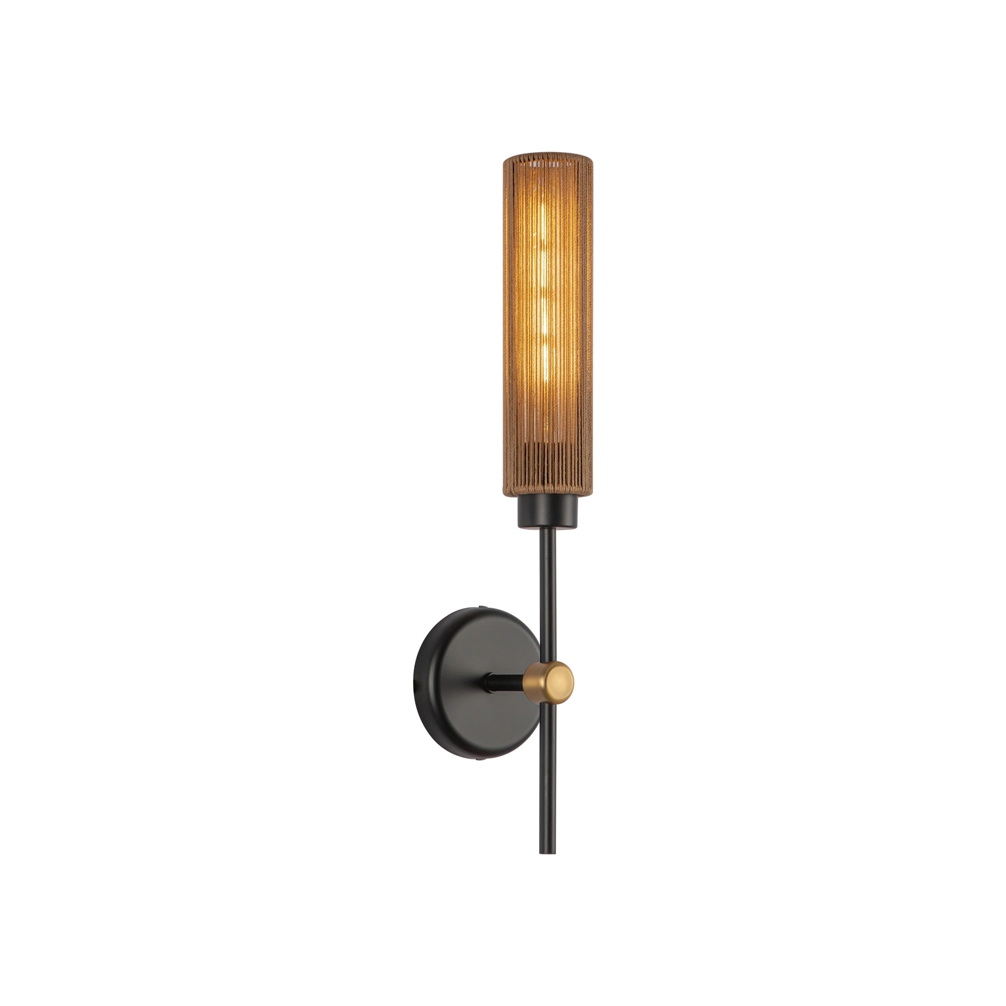 Alora Lighting WV491120 Colby 20" Tall Bathroom Sconce with Cotton - Matte Black / Tan Jute