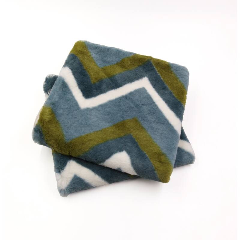 FauxFur Chevron Pillow Shell 2 Piece Set, NO INSERT