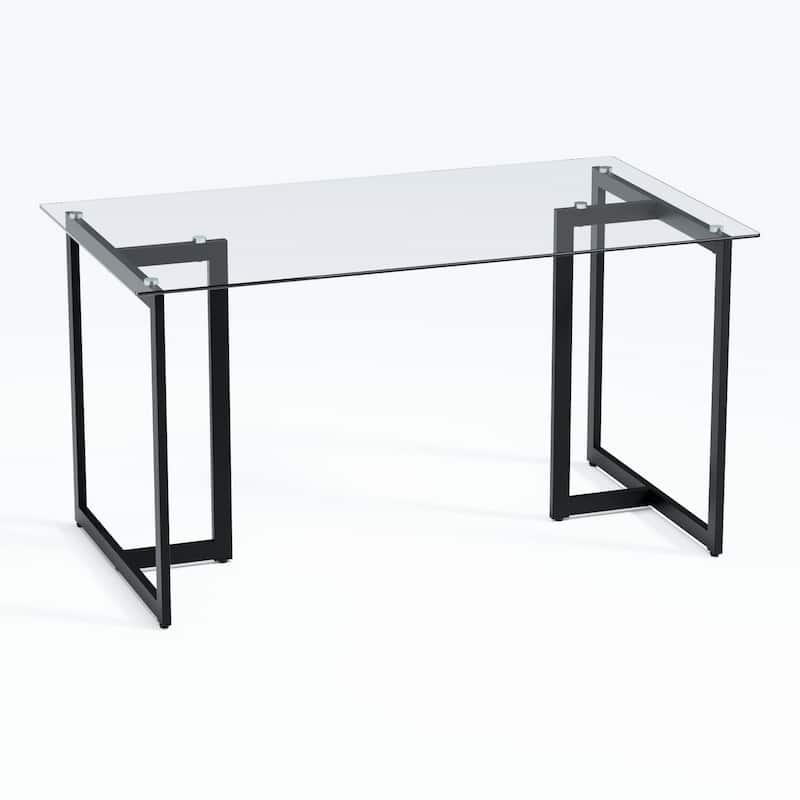 Homy Casa 55'' W Rectangular Transparency Dining Table - 55'' - Black