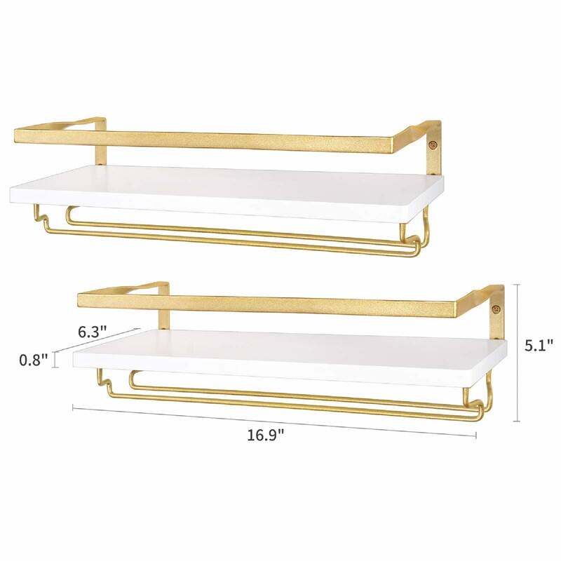 Wall Mounted Wine Rack Set of 2 - 16.9"D x 6.3"W x 5.1"H