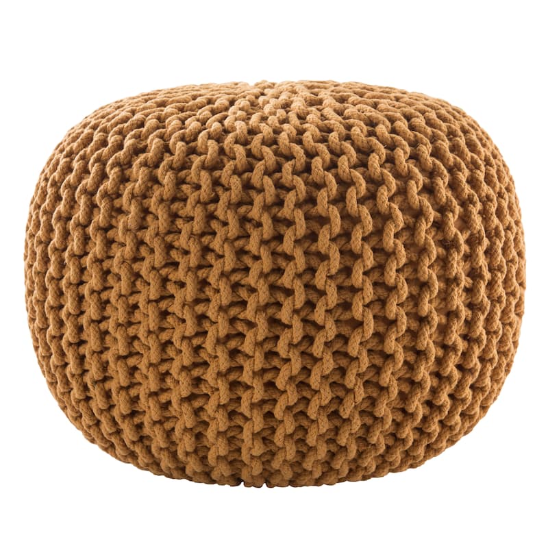 Spectrum Pouf Textured Round Pouf - Mustard Yellow