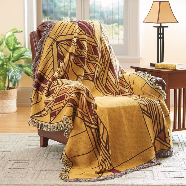 Frank Lloyd Wright Throw Blanket Dana House Sumac Window Design 100 Cotton 50 X 70 In Frank Lloyd Wright Throw Blanket Dana House Sumac Window Design 100 Cotton 50 X 70 In