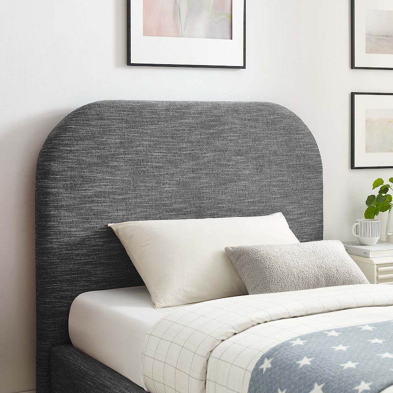Keynote Upholstered Fabric Curved Twin Platform Bed