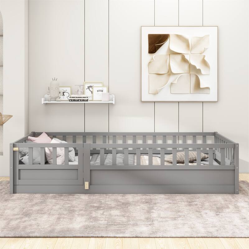Twin Size Floor Bed with Super High Security Barrier