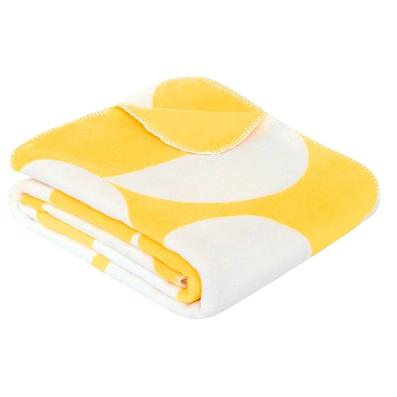 IBENA Lemon Yellow Retro Throw Blanket 'Kahulu' - Throw