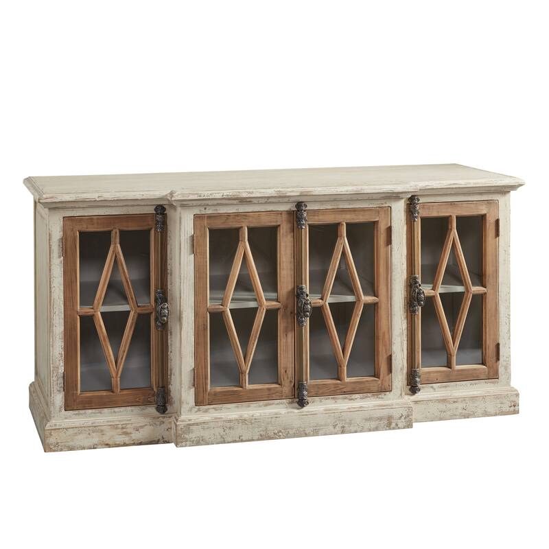 Dove Stalone Shabby Chic 64-inch Glass Front Server