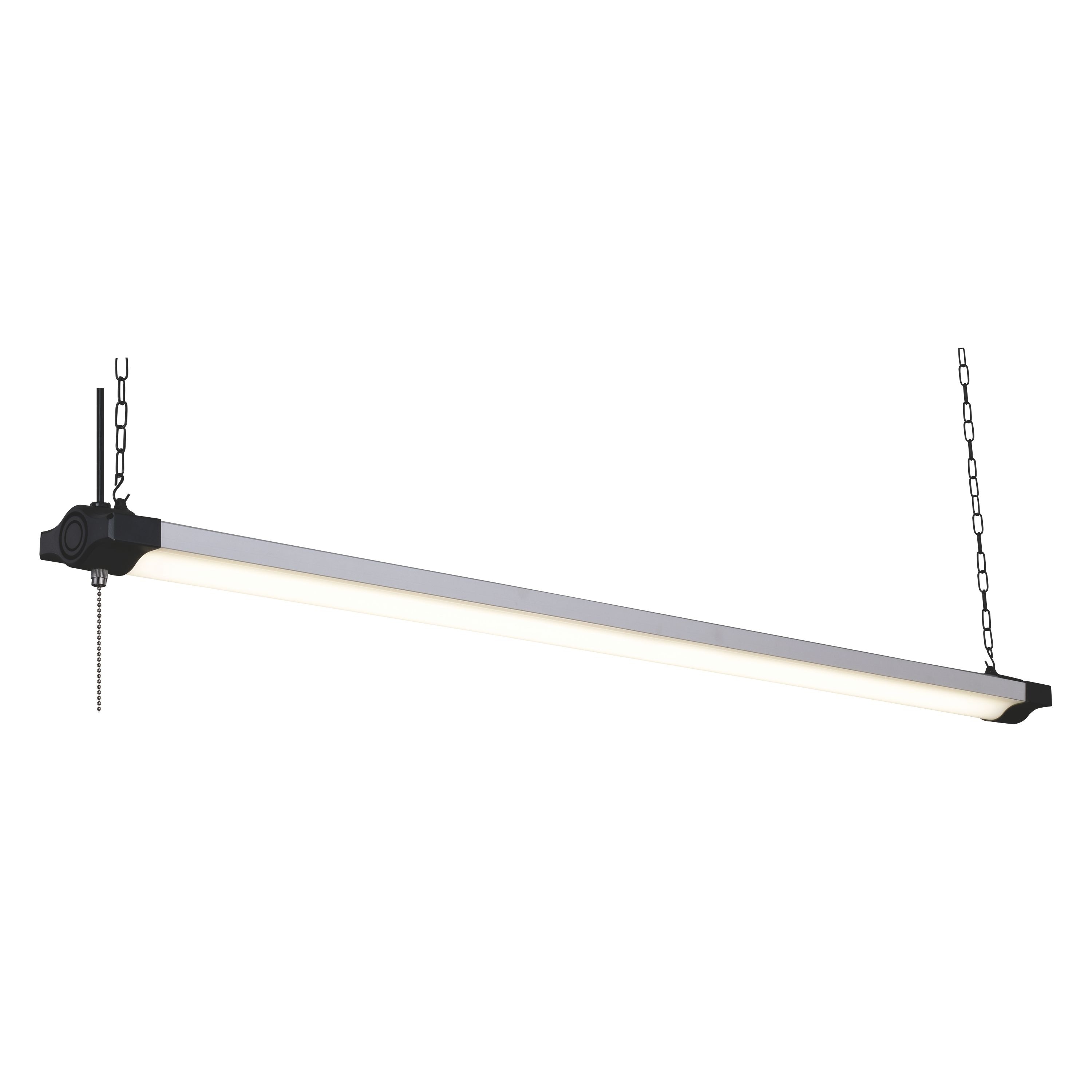 VAXCEL Mercer 46-in W Integrated LED Silver Linkable Plug-in Utility Shop Light with WIFI - 46-in W x 2.75-in H x 3.5-in D