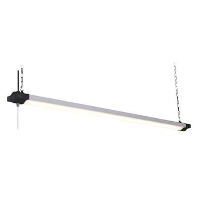 Mercer 46-in W Integrated LED Silver Linkable Plug-in Utility Shop Light - 46-in. W x 2.75-in. H x 3.5-in. D